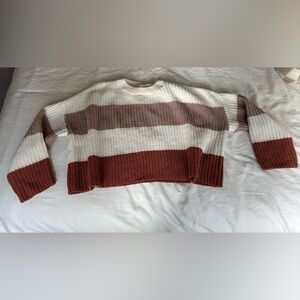 Crop stripped sweater